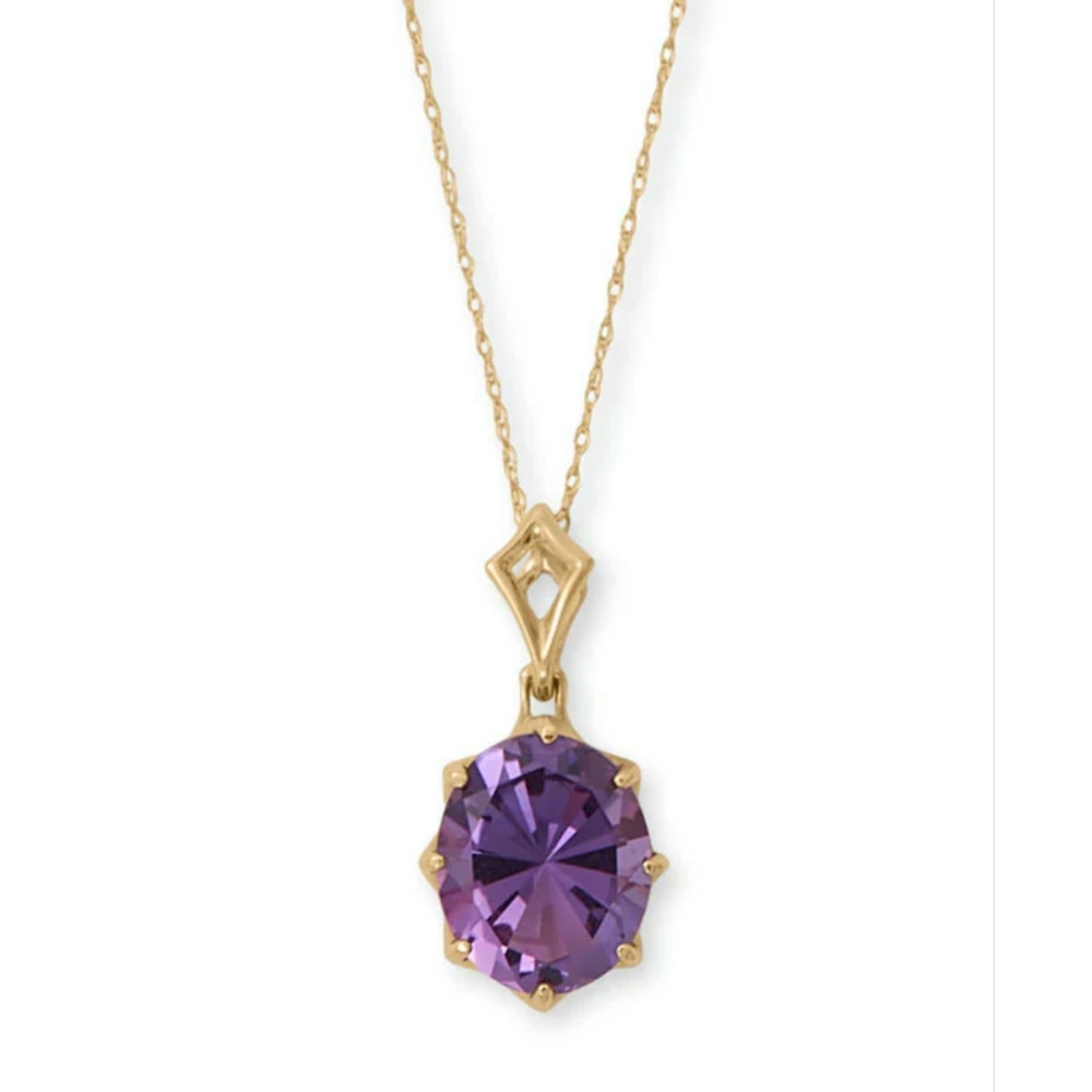 14KT GOLD PRECISION CUT AMETHYST NECKLACE